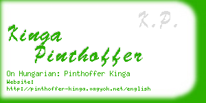 kinga pinthoffer business card